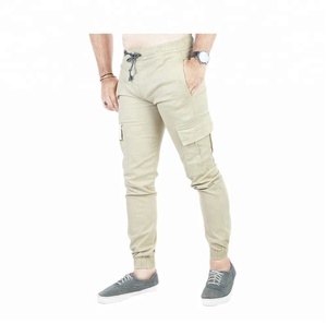 Customized <b>Men</b> Cargo Pants Slim Fit Canvas <b>Trousers</b> with Lace Decoration Streetwear with Custom Logo Printing Lightweight - Product Image 1