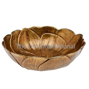 Bol en forme de fleur de couleur marron aluminium métal oeuf salade nouilles cuisine accessoires de cuisson bol décoratif pour la maison - Product Image 1
