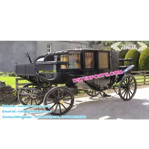Royal Black Landau Horse Drawn Carriage Black Beauty Horse Drawn Buggy Different Style Wedding Horse Carriages