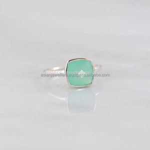 Aqua Chalcedony,แหวนอัญมณี,เงินแท้925,แฮนด์เมด,เครื่องประดับเงิน - Product Image 1
