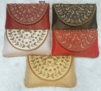 Tas Tangan Wanita ND17 Vivid Indian Bridal Evening,  Handmade, Etnis Tradisional, Bordir Kain, Fashion Jute