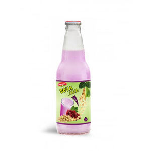 Leche de soja con sabor a uva, botella de vidrio de 300ml, bebida de leche de soja de jugo de fruta natural - Product Image 1