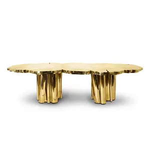 独特的设计 12 座金色餐桌