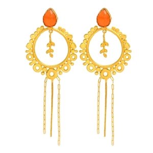 Boucles d'oreilles multi-pierres précieuses, 50 pièces, plaqué or, clips - Product Image 2