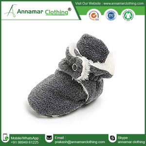 100% coton biologique bébé chaussettes polaire à l'intérieur à l'extérieur antidérapant fond souple enfant en bas âge nouveau-né chaussure à lacets bébé chaussons - Product Image 3