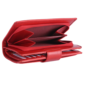Elegant <b>Red</b> Leather RFID Hand <b>Purse</b> Clutch Bag for Women Stylish Evening Wallet for Party and Daily Use Available For Sale - Product Image 2