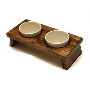 El mejor cuenco de metal para perros Quali Designer con soporte de madera ecológico Fuente de alimentación de carga - Product Image 3
