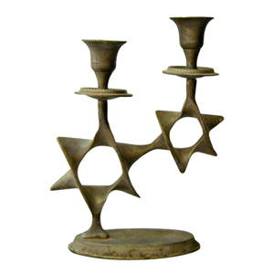 Bougeoir de luxe en laiton antique, support de bougie Menorah, meilleures ventes et de haute qualité pour église religieuse - Product Image 1