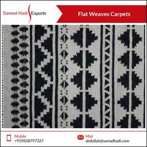 Tapis à tissage plat en laine de qualité supérieure Motif rayé brodé le plus récent en vente au prix de gros - Product Image 4