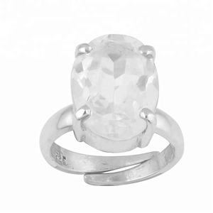 Latest High Quality 925 Silver <b>Crystal</b> Quartz Stone <b>Rings</b> for Girls - Product Image 3