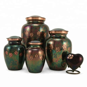 Paw Engraved Classic Design Pet Cremation <b>Urns</b> for Dog <b>Cat</b> Ashes with Brass Raku Antique Finishing Manufacturer and Supplier - Product Image 2