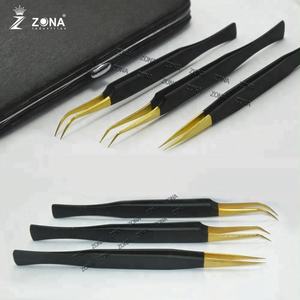 Pinzas Profesionales para Cejas y Pestañas de Acero Inoxidable de Grado Quirúrgico de Zona Industries Pakistán, Punta Puntiaguda, Marca Personalizada de Belleza - Product Image 3