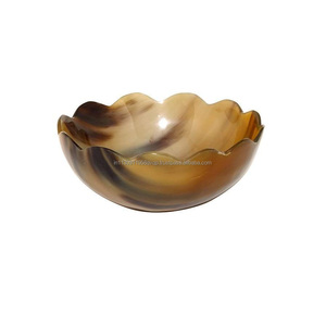 Bol de service en corne de buffle naturel poli fait à la main vaisselle durable pour les collations de fête Fruits secs et décoration intérieure - Product Image 5