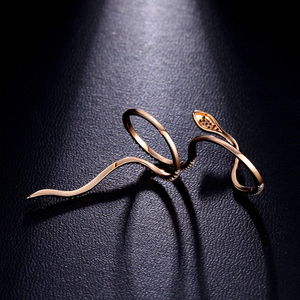 <span class=keywords><strong>925</strong></span> <span class=keywords><strong>Argento</strong></span> sterlina In Oro Rosa Placcato Zircone Due Dita Doppio <span class=keywords><strong>Serpente</strong></span> Anelli - Product Image 1