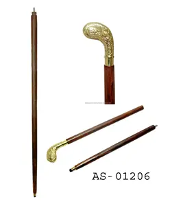 真鍮ハンドル木製杖のサプライヤー