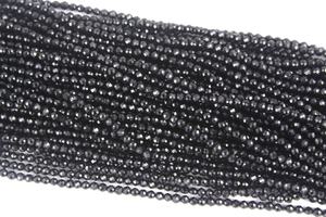 ลูกปัดพลอยสปินเนลสีดำธรรมชาติลูกปัดแบบด้านขนาดไมโครสำหรับการทำเครื่องประดับขายส่ง - Product Image 3
