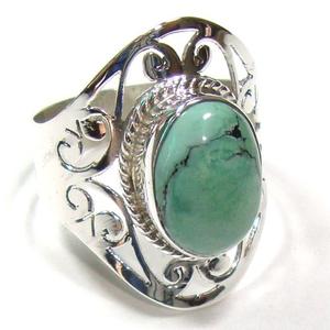 Bague en argent indien pour femme, bijou tibétain, Turquoise, - Product Image 6