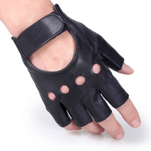 2025 nuevos modelos hechos a medida medio dedos guantes de mano guantes deportivos ciclismo Biker malla transpirable con piel de cabra de cuero genuino - Product Image 2