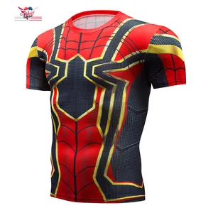 T-shirt de sport pour hommes, vêtement personnalisé en sublimation motif d'araignée, pour garçons - Product Image 1