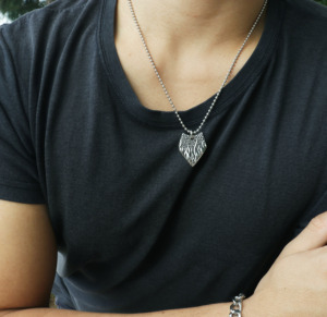 Pendentif en argent Sterling 925 pour homme, bijou gravé surdimensionné - Product Image 3