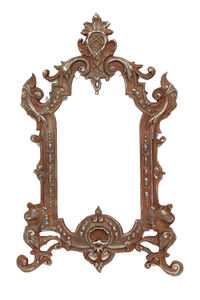 Miroir mural élégant Miroir cosmétique de bureau en laiton traditionnel - Product Image 2