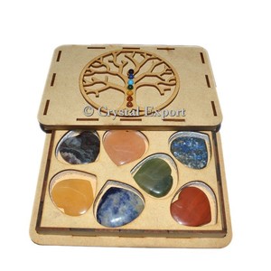 <b>Plain</b> Seven Chakra Hearts With Chakra <b>Box</b> - Product Image 1