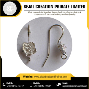 Fil d'oreille en argent Sterling 925 plaqué or avec Design de fleur - Product Image 3