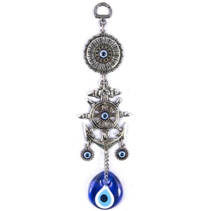 Anchorคิดแขวนผนังตกแต่งด้วยมือทำแก้วชั่วร้ายตาจากตุรกี - Product Image 1