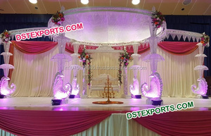 Dernier nouveau style Mandap en cristal de mariage indien avec éclairage LED Mandaps en cristal de fibre pour les mariages - Product Image 6