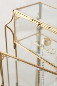 Expositor de Joyería de Lujo en Latón Pulido, Soporte Metálico de Barra Alta para Tiendas Minoristas, Base de Madera, Personalizado OEM, Venta al por Mayor - Product Image 6
