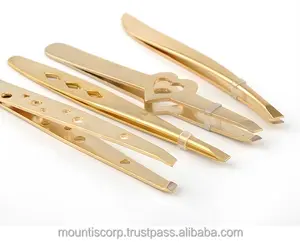 Pincettes pour sourcils, plaqué or, haute qualité, pinces fantaisie