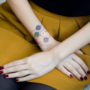 925เงินสเตอร์ลิงห้าหัวใจสร้อยข้อมือวงกลมของหัวใจสร้อยข้อมือขายส่งแฮนด์เมดตุรกีออกแบบเครื่องประดับ - Product Image 3