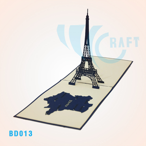 New Eiffel Tower 3d pop up greeting card handmade vietnam - Product Image 1