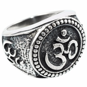 Surpasing-anillos de plata de ley 925 con forma de Om, joyería de plata con piedras preciosas - Product Image 1