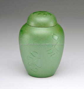 Green Unique Aluminum American Style Cremation Urn by Brassworld India Funeral Supplies - Product Image 6