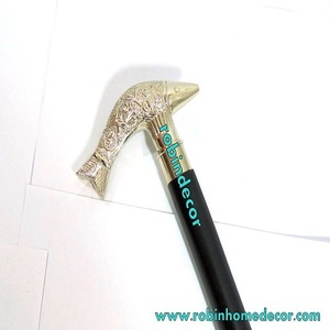 Antique Vintage Walking Stick <b>Victorian</b> Style Brass Polish Cane Nice Item - Product Image 4