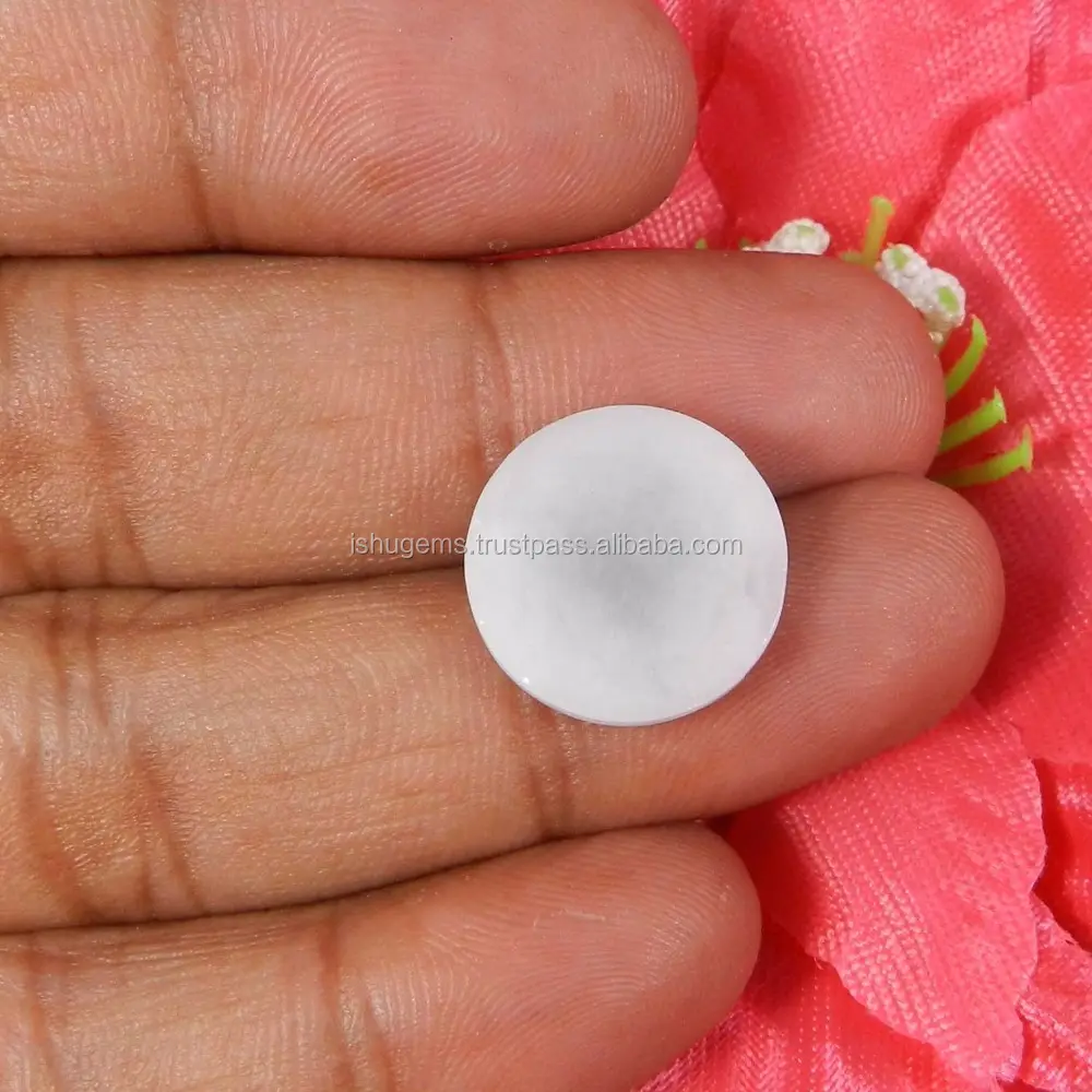 White king agate 16mm round coin shape 4.40 cts loose gemstone for jewelry