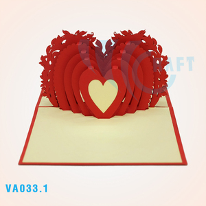 Heart Flower 3D Pop-Up <b>Card</b> Handmade Laser Cut <b>Paper</b> Crafts From Vietnam Custom Design Souvenir Greeting <b>Card</b> & Gifts - Product Image 1
