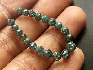 Perles de diamant naturel à facettes bleues, brin de 3 MM à 5 MM, perles de diamant de couleur 100% naturel pour les femmes, brin de perles à facettes - Product Image 3