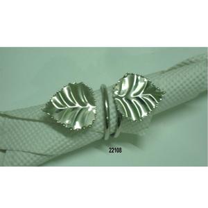 Rond de serviette en laiton doré à motif de feuille pour la décoration de fête de mariage Anneaux de serviette de mode de luxe - Product Image 1