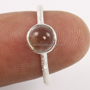 Cuarzo ahumado natural hecho a mano 925 anillo de plata esterlina sólida piedra preciosa joyería de plata Ajuste de bisel joyería de plata fina - Product Image 1