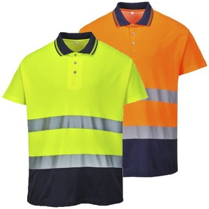 Polo de sécurité réfléchissant haute visibilité personnalisé Construction Chemises de travail haute visibilité avec poche T-shirts à manches courtes pour hommes - Product Image 5