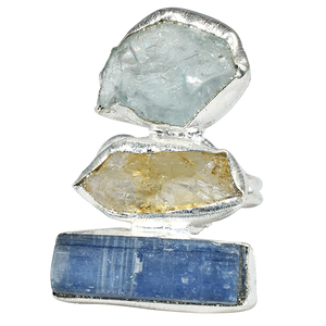 Jolies bagues en argent Sterling 925 de forme brute, vente en gros de bijoux en argent - Product Image 2