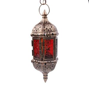 Haute qualité à la main suspendu marocain rétro fer verre bougie lanterne lustre pâques décor à la maison bougeoir - Product Image 1