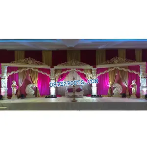 Elegante Devdas Säule Hochzeits bühne Asiatische Hochzeits bühne Hersteller Ehe Empfang Bühnen dekor