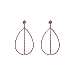 Pendientes de gota de Plata de Ley 925, Gema de Rubí - Product Image 1