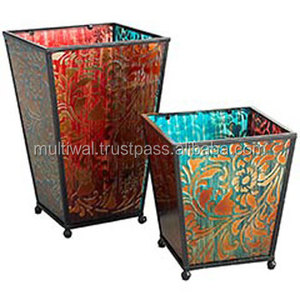 Vase en verre de couleur pour fleurs pour décor de sol à la maison - Product Image 1