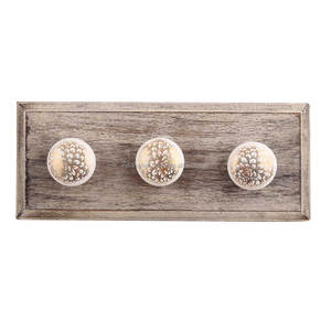 Handmade Ceramic Golden and White <b>Wood</b> <b>Towel</b> Wall Hooks Hangers Reusable Utility Hat Bags Mounted Clothes Heavy Duty - Product Image 1