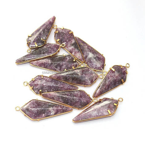 Pendentif et breloques en argent sterling, bijoux fins, personnalisables, sertis de lépidolite, pointes de flèche en vrac, plaqués rhodium et or, classiques, unisexes - Product Image 5