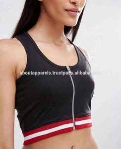 Alta calidad personalizado blanco impreso elástico negro Yoga Crop Tank transpirable algodón poliéster XS tamaño al por mayor camisa deporte gimnasio uso - Product Image 4